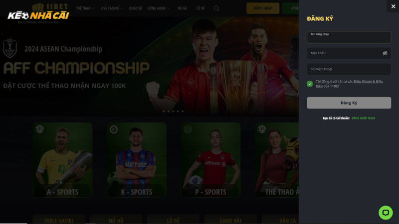 Cách đăng ký tài khoản 11Bet - Chi tiết từng bước